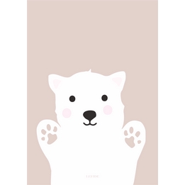 Overview image: Lefide poster A3 roze ijsbeer